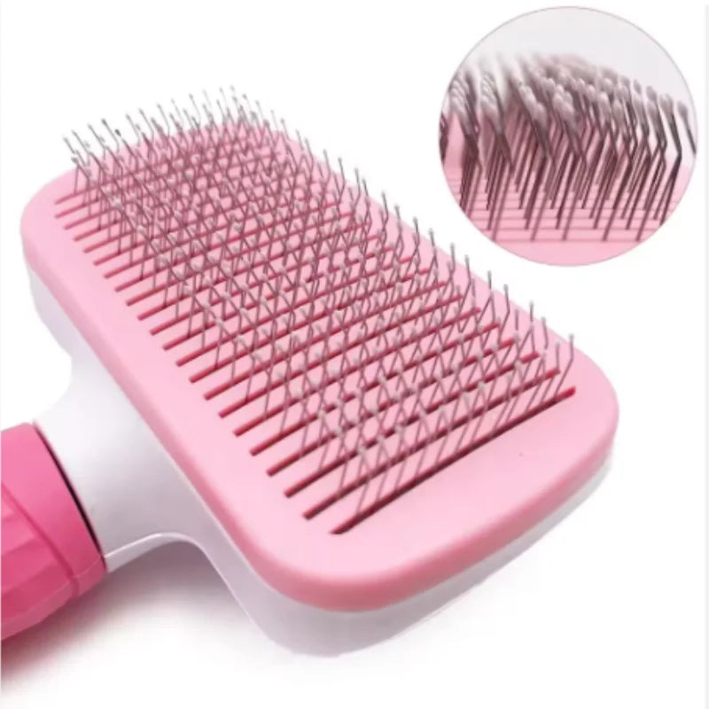 Escova para Cães e Gatos, Escova de Limpeza Automática para Remover Pelos de Animais, Ferramentas de Higiene para Cães e Gatos, Escova Desembaraçadora para Animais de Estimação, Acessórios para Cães