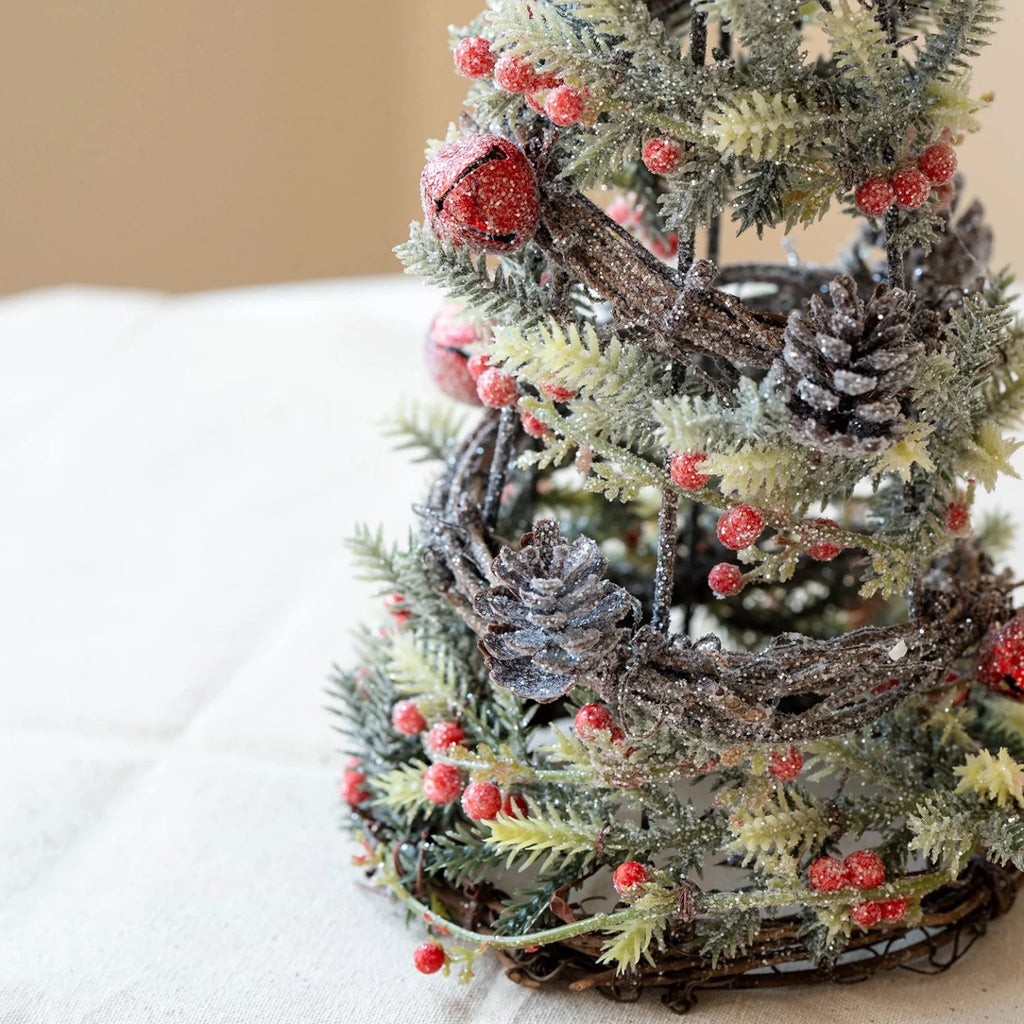 Árvore de Natal artificial de 40 cm, pequena, decorativa, ideal para festas em casa, como centro de mesa, enfeite para secretária, presente e decoração para lareira.