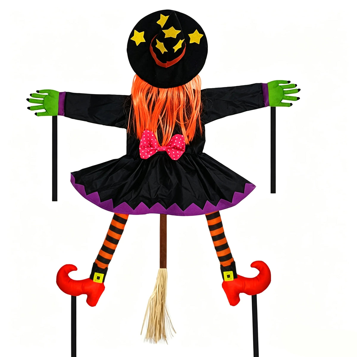 Decoração de Boneca de Bruxa de Halloween Colidindo com a Árvore, Engraçada para Jardim e Quintal, Suprimentos para Decoração de Cena de Festa de Halloween