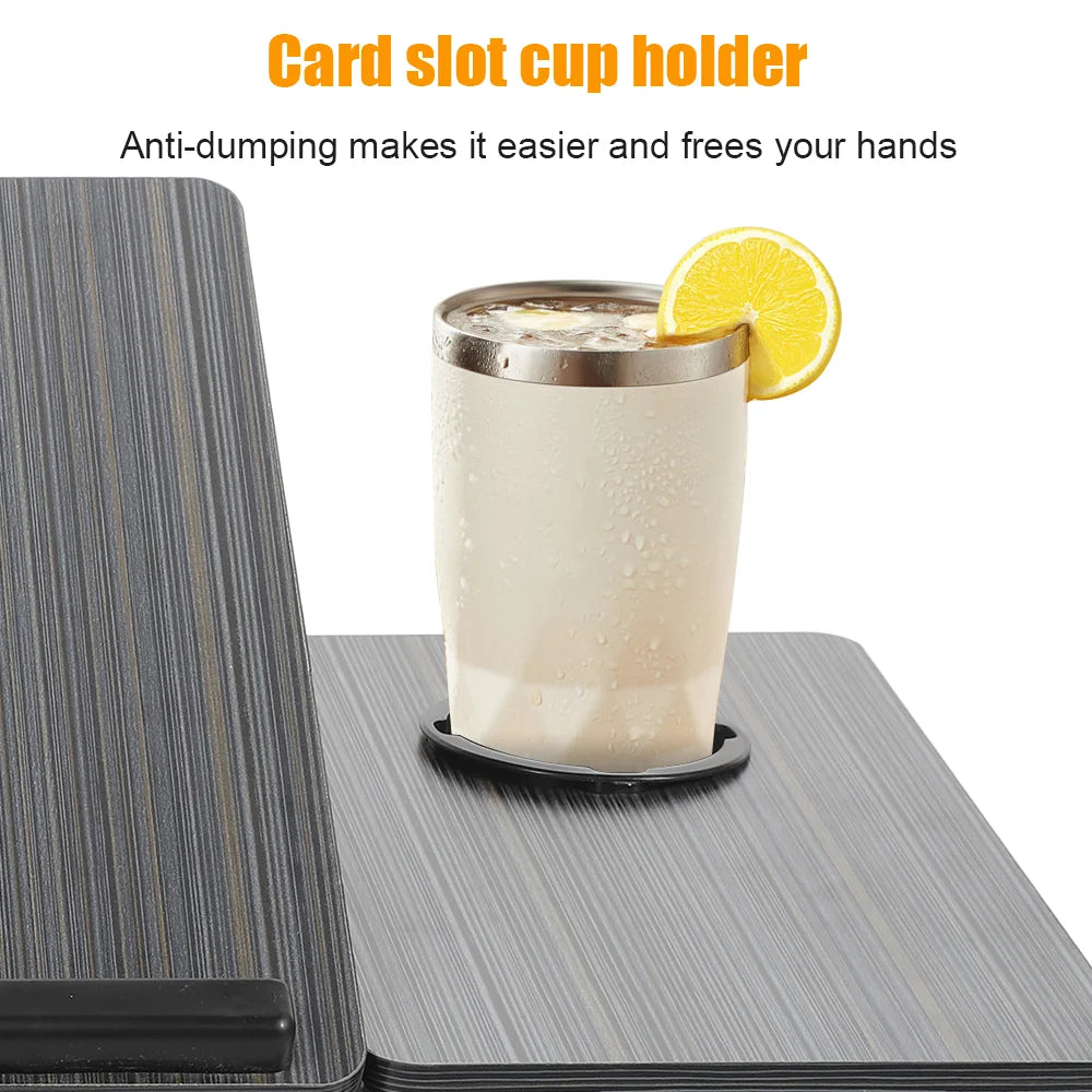 Mesa dobrável portátil para computador, mesa dobrável com ajuste de altura de 5 níveis para sofá e cama, dormitório, mesa de estudo em casa
