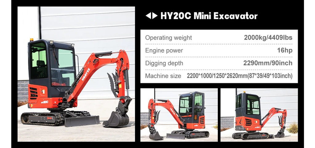 Mini Escavadeira de Nível Profissional — Equipada com Cabine Deluxe e Motor Diesel Kubota. Envio dos EUA. Personalizável. - Kasa & Pet