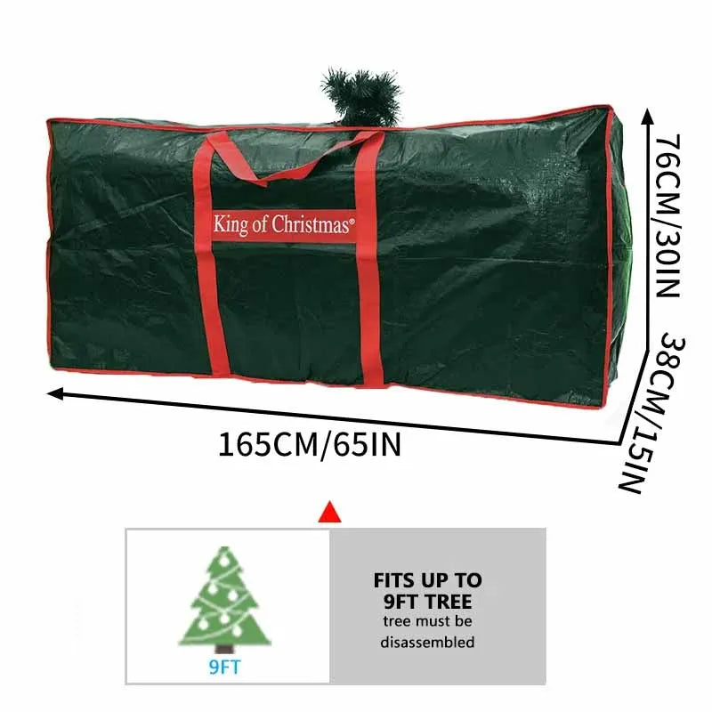 Saco de armazenamento de árvore de natal, árvores de natal artificiais com alças reforçadas duráveis, zíper duplo, à prova d'água