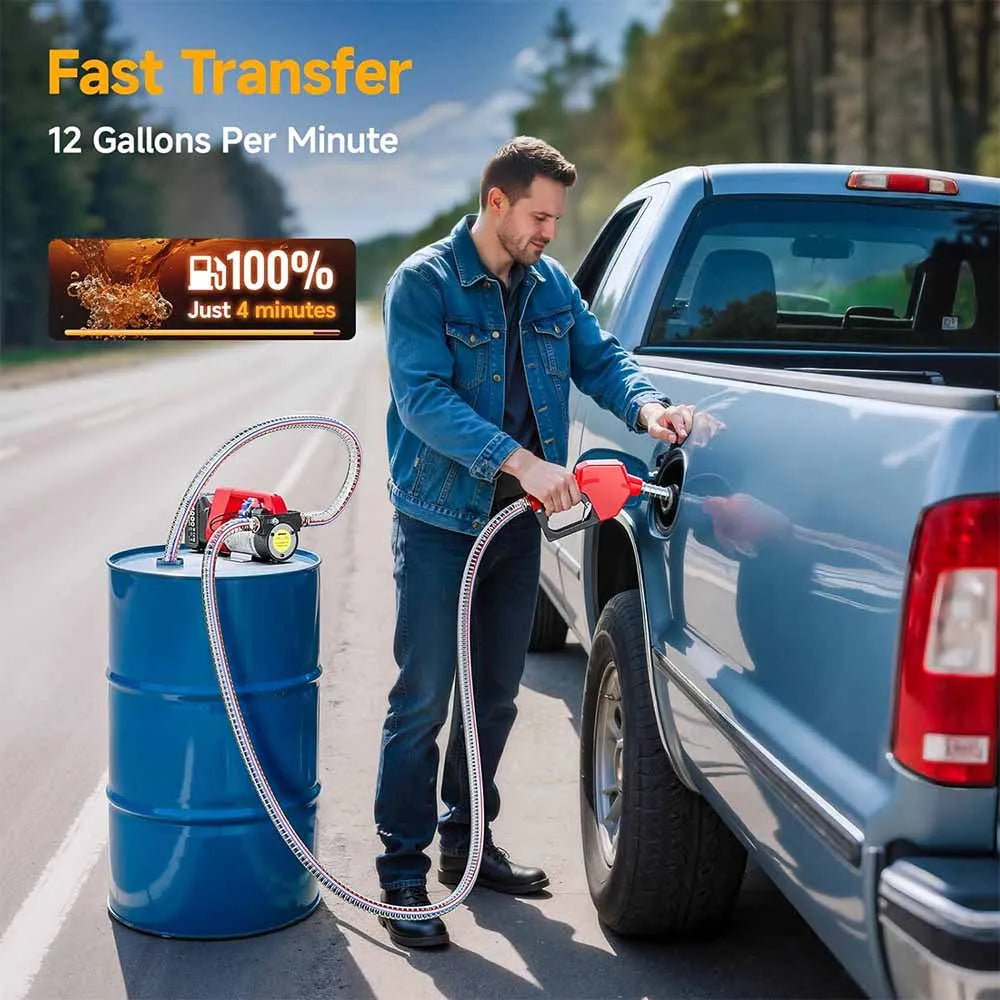 Bomba de Combustível Elétrica Taskstar 21V para Caminhões e Tratores a Diesel, Bomba de Transferência de Diesel 45 L/min para Bateria Makita 18V