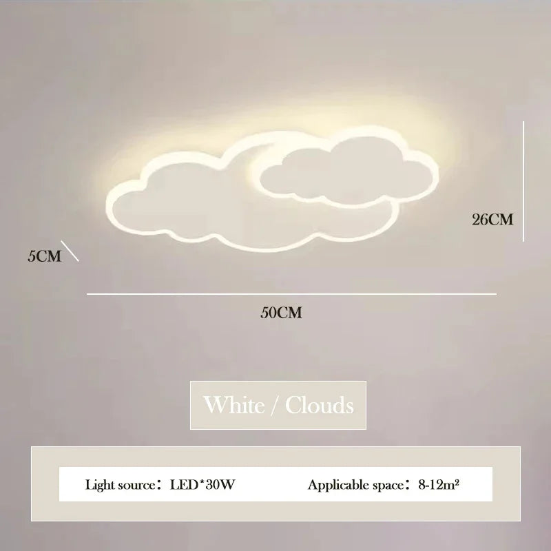 Luminária de Teto LED Moderna em Forma de Nuvem Branca para Sala de Estar, Sala de Jantar, Quarto Infantil, Iluminação Criativa para Estudo, Lâmpada de Decoração para Casa
