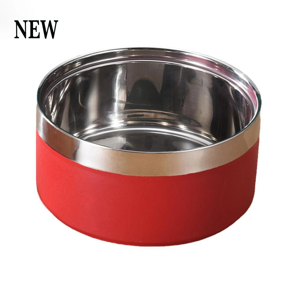 Tigela Personalizada de Aço Inoxidável para Cães e Gatos, Tigela de Alimentação a Vácuo Dupla, Grande Capacidade para Ração e Água