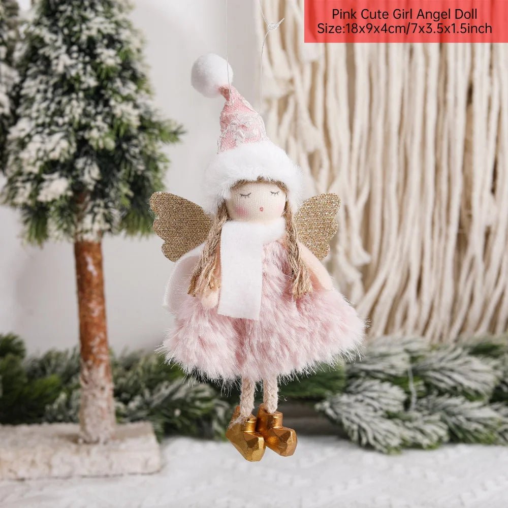 Ano novo 2024 natal anjo bonecas árvore de natal pingente ornamentos navidad 2022 decoração de natal para casa presentes natal noel deco