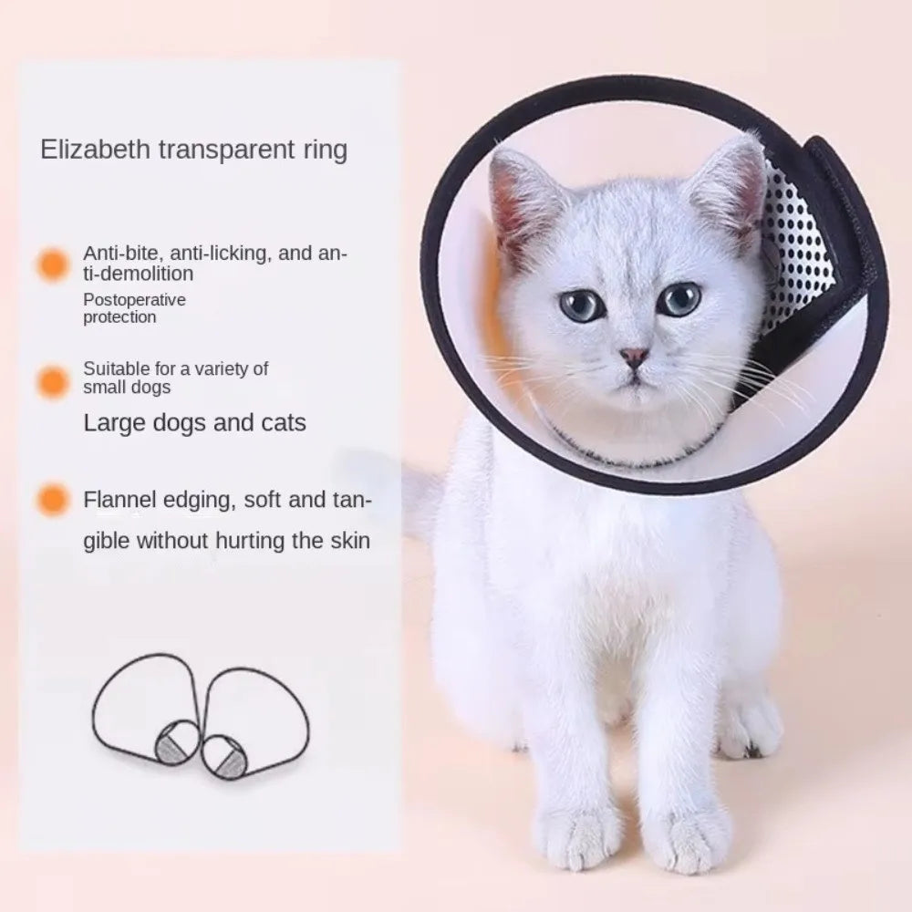 Coleira Protetora Ajustável para Pets, Anti-Mordida, Anti-Arranhões, Cone de Recuperação, Anti-Lambedura, Acessórios para Animais de Estimação