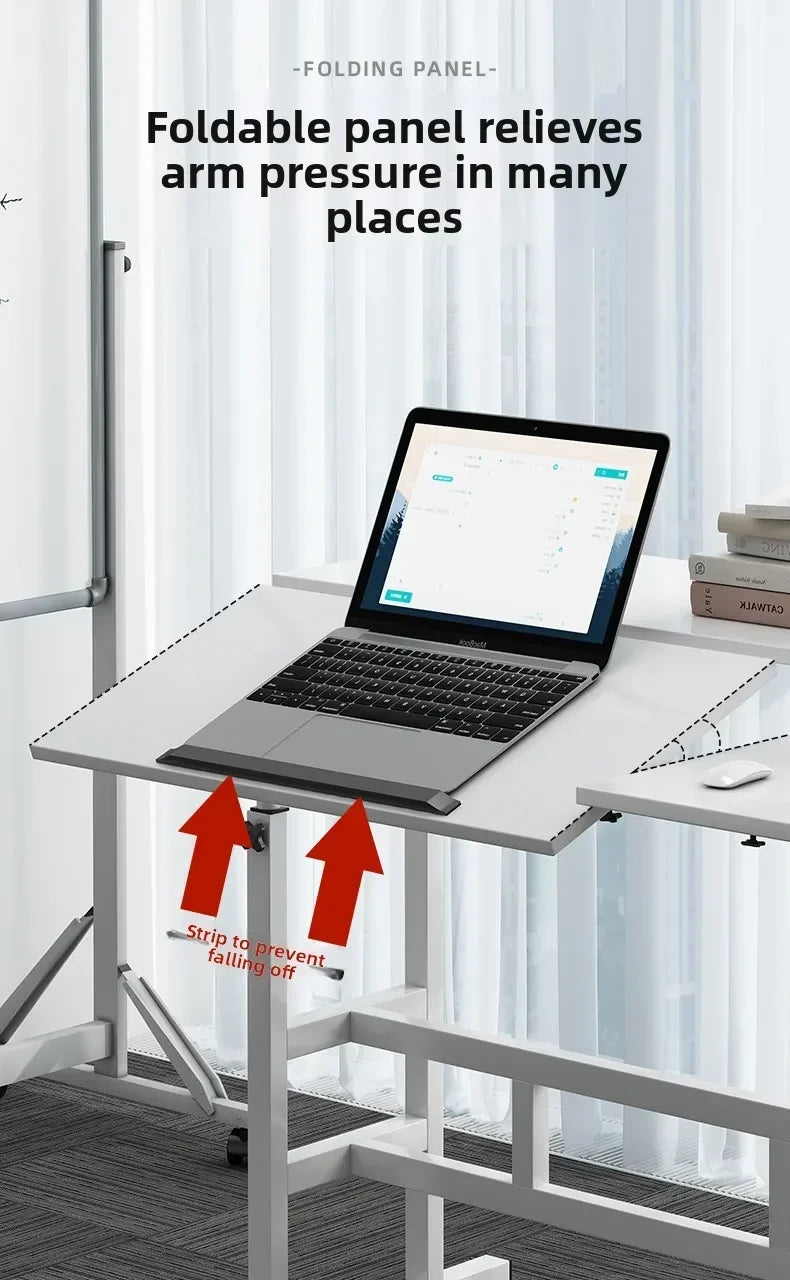 Mesa de computador móvel moderna, mesa de escrita elevatória, mesa de pé dobrável, mesa de cabeceira para quarto, mesa pequena individual, durável.