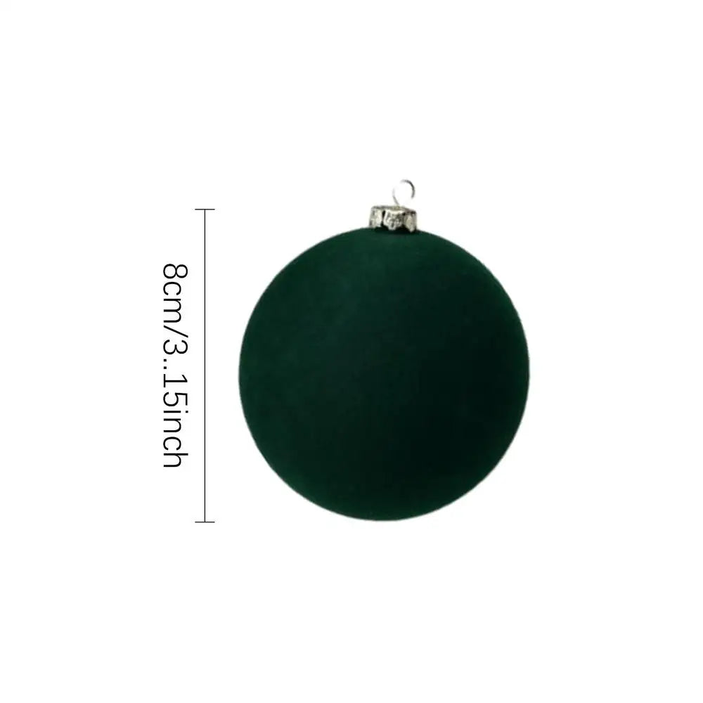 Bolas de natal de veludo 12 unidades/caixa bolas de árvore flocadas pingente ornamentos design luxuoso decoração para decorações de natal