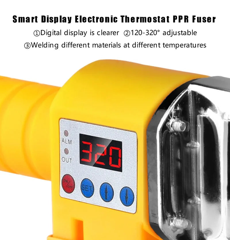 600/800/1000w máquina de solda de tubulação ferro de solda de plástico pb/pp/pe/ppr tubo de aquecimento ferramenta de fusão quente 63/32 tipo