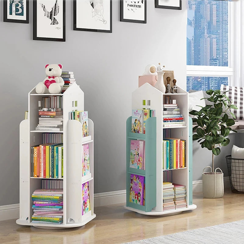 【Breeins】Madre de casa infantil, estante rotativa, livros, brinquedos, organizador de armazenamento, prateleira, armário, decoração de casa