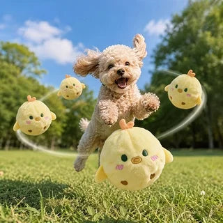 Bola de Brinquedo Interativa para Animais de Estimação em Forma de Frango, Durável e Resistente a Mordidas, com Retorno Lento, Presente Perfeito para Cães e Gatos, Presente de Natal