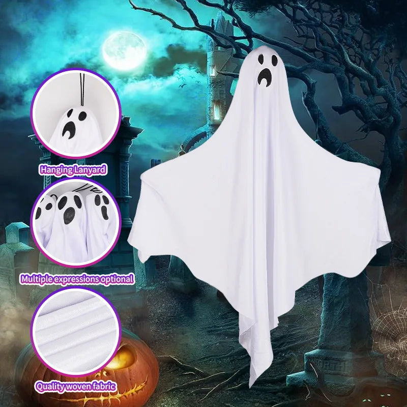 Ornamento de Fantasma Branco de Halloween com Várias Expressões, Decoração Suspensa para Interiores e Exteriores, Adereços de Palco para o Festival dos Fantasmas