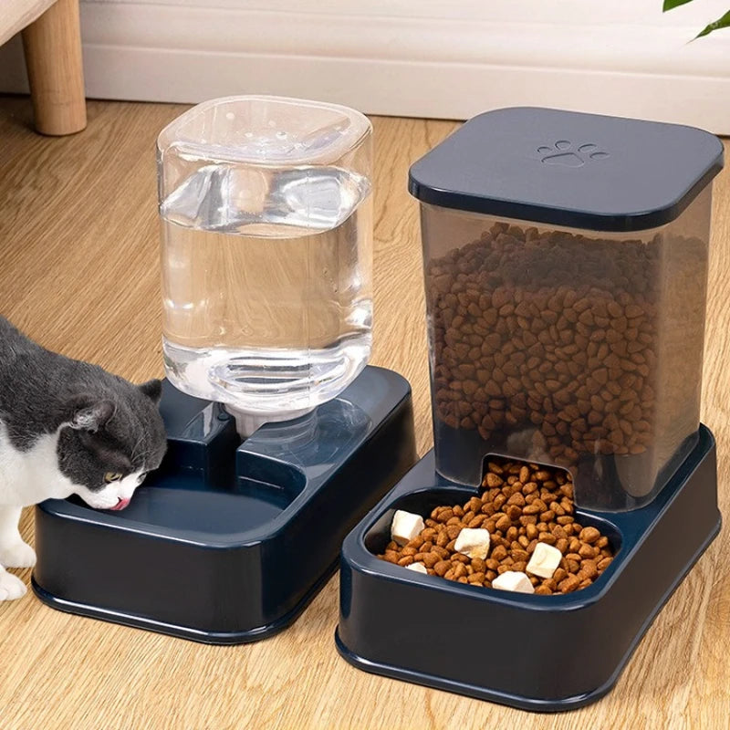 Comedouro e Bebedouro Automático para Gatos e Cães - Conjunto de Tigela para Ração e Bebedouro, Controle Inteligente de Porções para Gatos e Cães, Sem Bateria