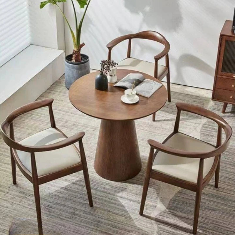 Mesa de centro nórdica de madeira maciça, pequena, redonda, luxuosa, mesa lateral para casa, minimalista, sala de estar, mesa de chá, estilo wabi-sabi