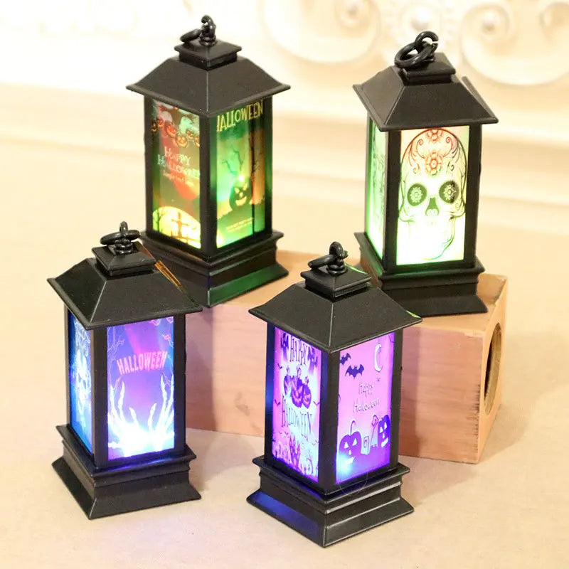 Halloween portátil lanternas led bruxa castelo fantasma abóbora decoração para festas eventos farol-inspirado atmosfera presente perfeito