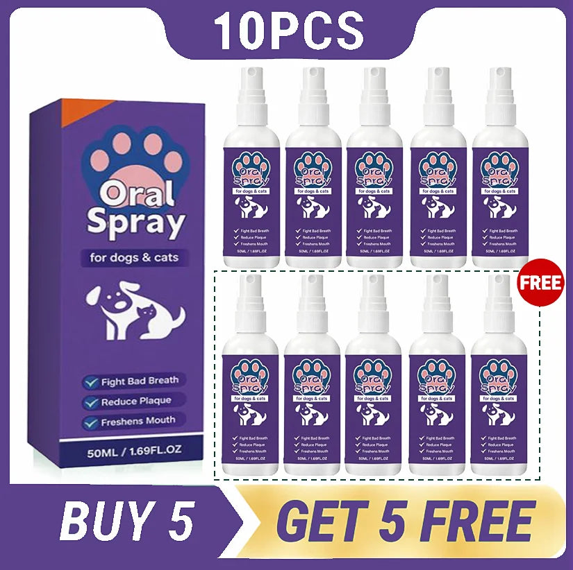 Spray de Cuidado Oral para Cães Limpeza de Dentes de Animais de Estimação Hálito Fresco Higiene Dental Diária Cuidado Suave para a Boca Fácil de Usar