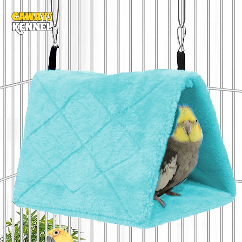 Inverno pet pássaro papagaio gaiolas quente pelúcia rede cabana tenda cama pendurado caverna para dormir e incubação acessórios de pássaros