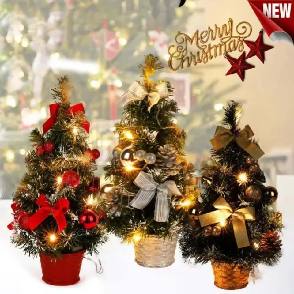 Árvore de Natal LED de 20/30/40cm para Decoração de Casa, Quarto e Festas, Árvore de Natal Artificial, Presente de Ano Novo para Crianças DIY ﻿