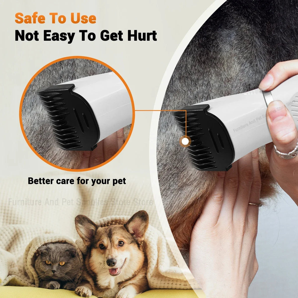 Conjunto 4 em 1 para tosa e cuidados com animais de estimação, 4 lâminas diferentes, barbeador de pelos de animais de estimação, baixo ruído, recarregável, sem fio, seguro, aparador de cães