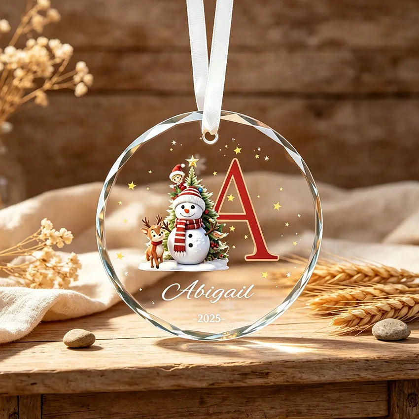 Enfeites de Natal personalizados, com opções de personalização, incluindo letras e nomes, para pendurar na árvore de Natal, decorações para a árvore de Natal, presentes de Natal significativos para a família e amigos
