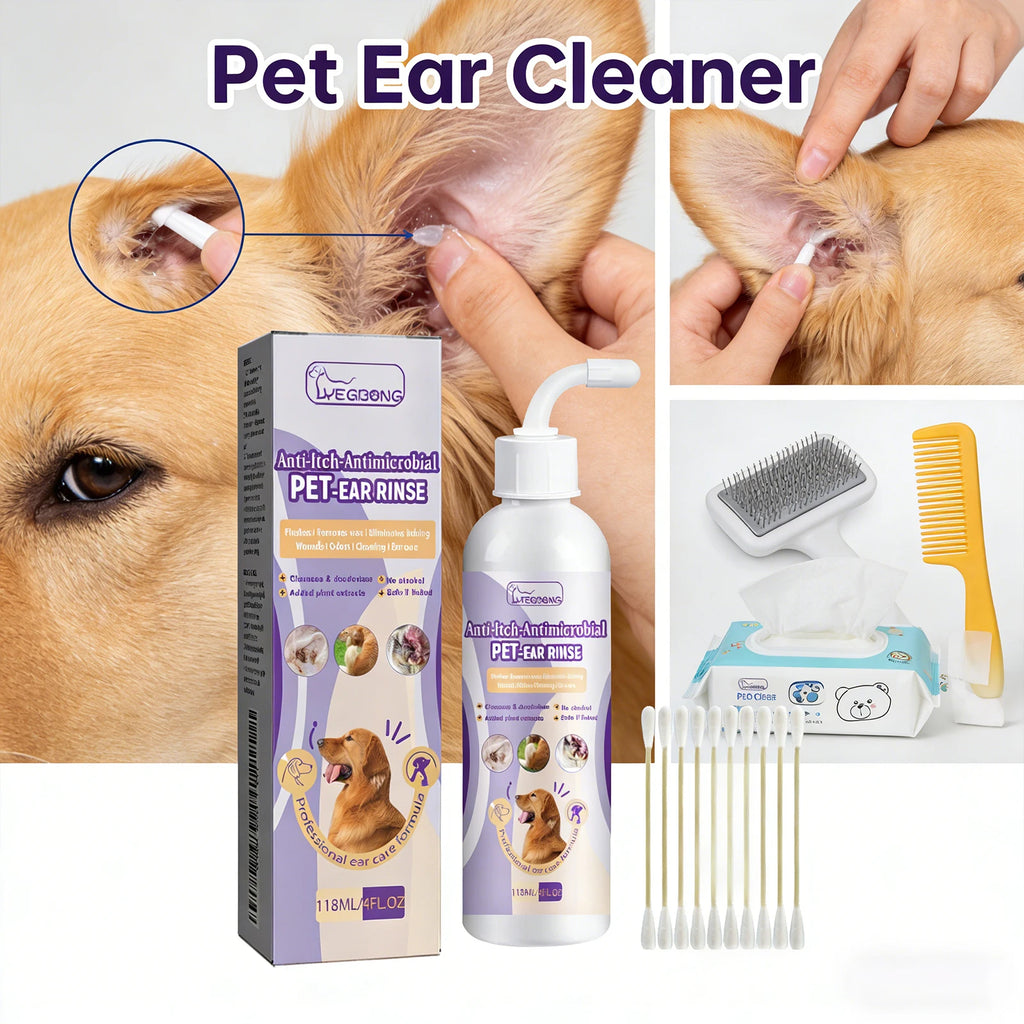 Limpador de ouvidos para cães e gatos, alivia o odor, remove cera dos ouvidos, gotas de limpeza suave, previne coceira