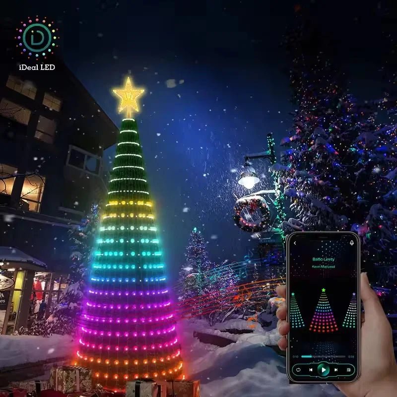 Luzes LED para Árvore de Natal 400 LEDs, Luzes de Cordão LED RGB Inteligentes, Decoração de Férias para Árvore Interna e Externa, Controle por APP/Remoto