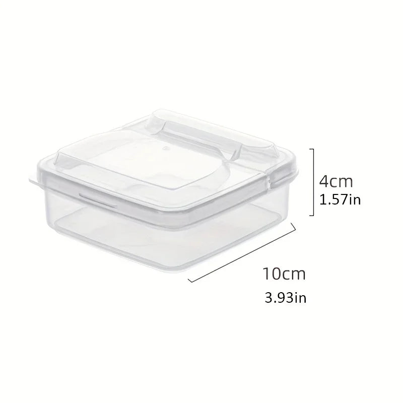 Recipiente de queijo fatiado para geladeira, bloco de manteiga de plástico transparente caixa de armazenamento de fatia de queijo com tampa flip para alimentos de geladeira 1 peça