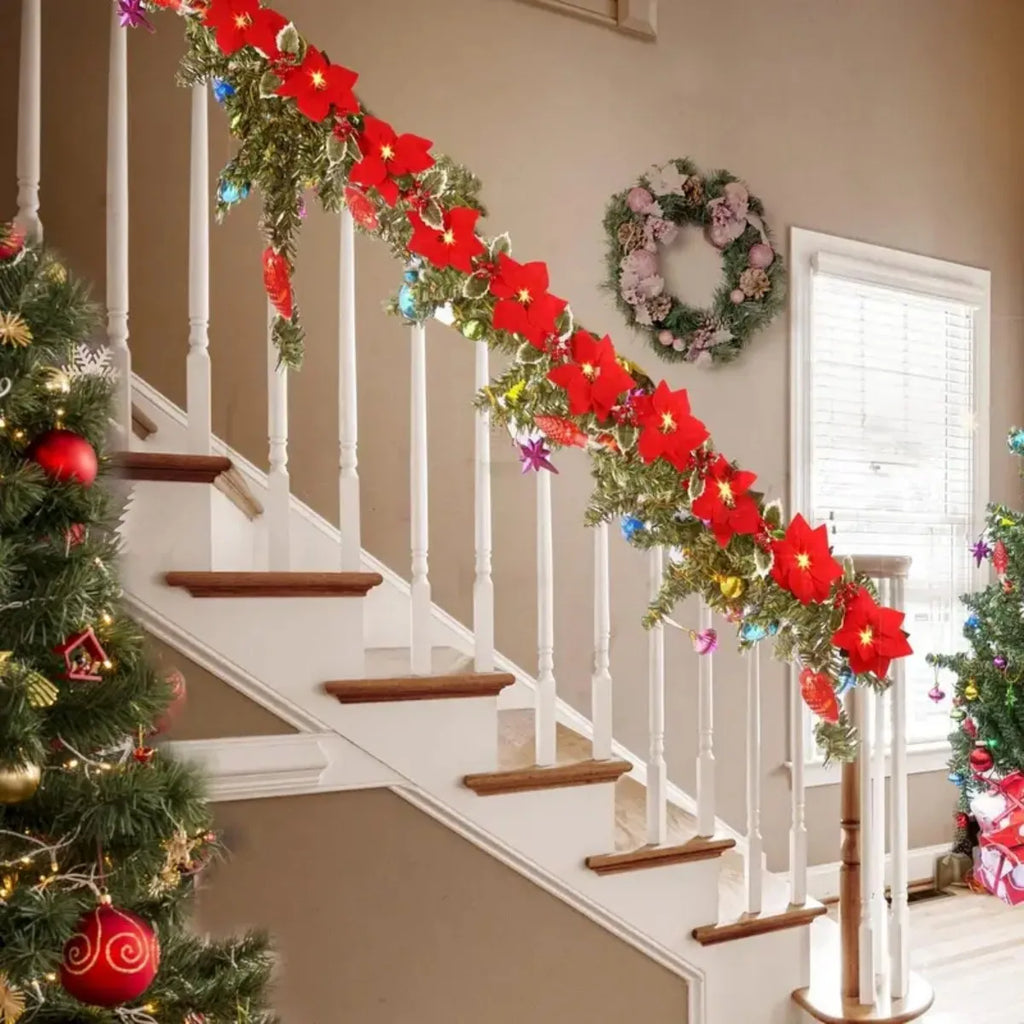 1pc natal 10/20 led guirlanda luzes com bagas vermelhas & folhas de azevinho alimentado por bateria para casa interior lareira decoração de natal