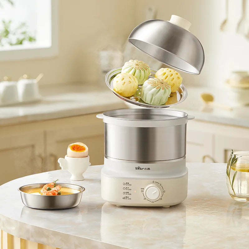 Caldeira elétrica automática de ovos, máquina de café da manhã, vaporizador multicooker, fogões de ovos, waffle doméstico, fogão a vapor com temporizador, 360W