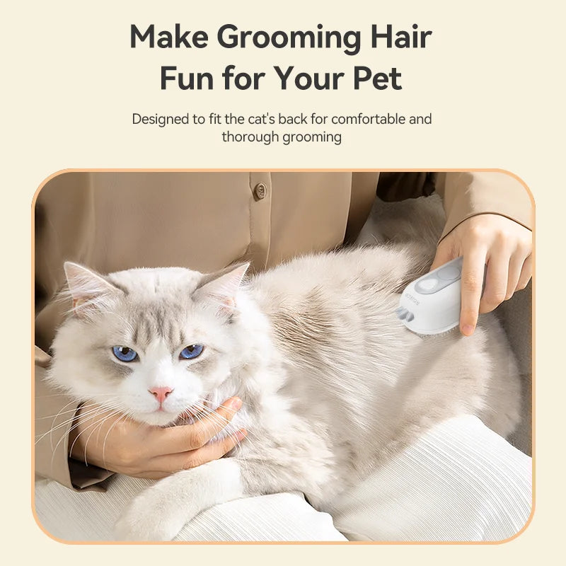 Rojoeco pet vapor pente gato escovas de spray elétrico para remoção do cabelo do cão pentes pet ferramentas aliciamento gatinho escovas remoção do cabelo