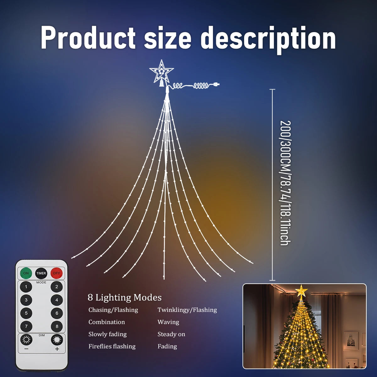 Led ao ar livre decorações da árvore de natal luzes usb 2/3m à prova dwaterproof água luzes da corda de fadas 8 modos quintal interior iluminação festa casamento