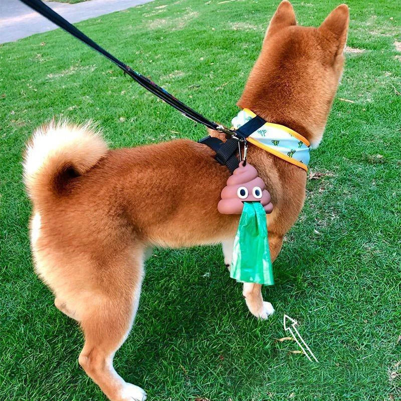 Ao ar livre portátil saco de resíduos do cão de estimação dispensador saco de cocô carregador ferramenta de limpeza suprimentos para animais de estimação forma fecal sacos de cocô do cão