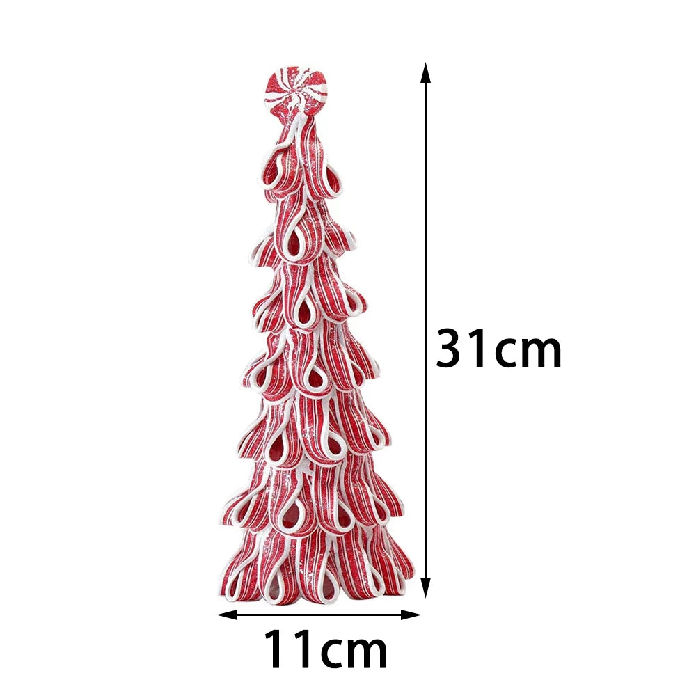 Castelo luminoso de natal, decoração de árvore de natal, ornamentos de argila macia, acessórios fofos de macaron, suprimentos para feriados de natal