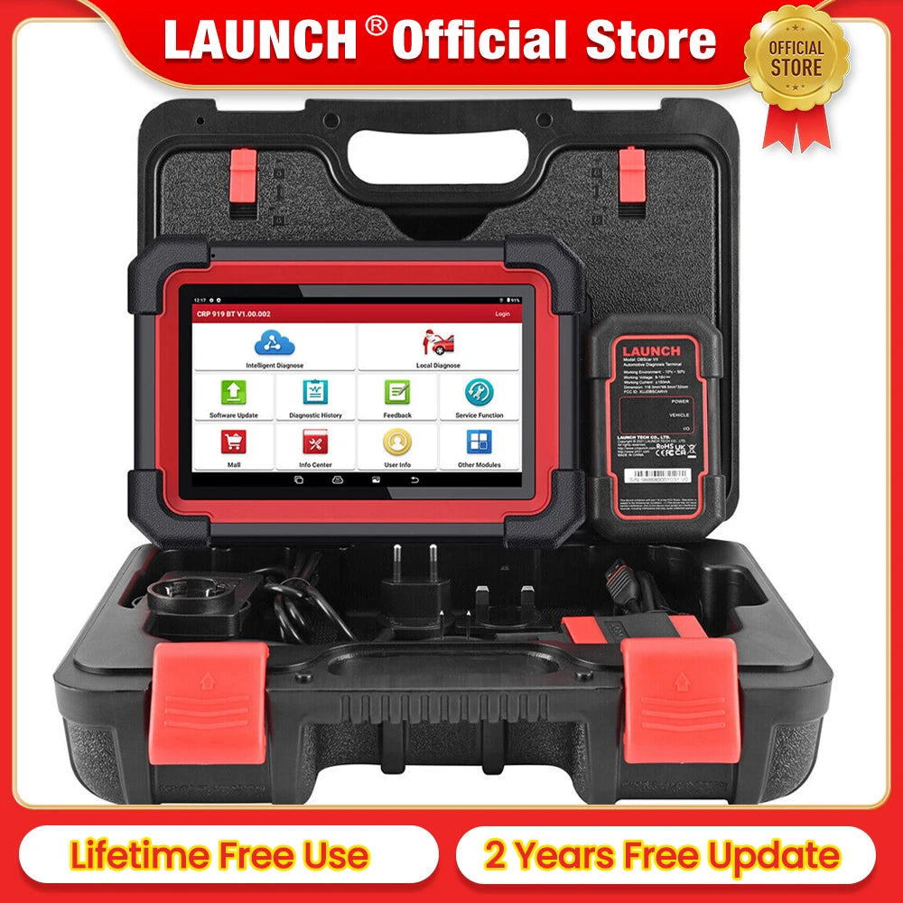 LANÇA X431 CRP919E BT OBD2 Scanner, ferramenta de digitalização bidirecional, adicionar PODE FD/DoIP Diagnóstico de todos os sistemas, com adaptador BT, codificação ECU