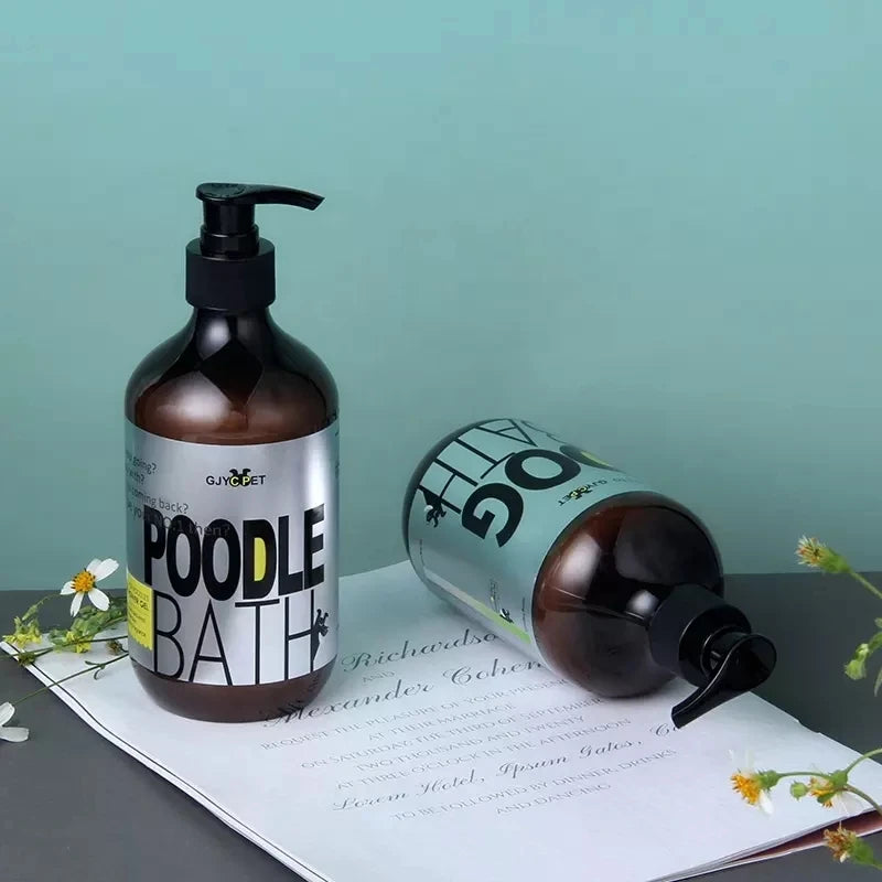 Shampoo para animais de estimação, para cães, pele seca, alívio de coceira, anti-pulgas, banho, chuveiro para animais de estimação, anti-rasque, gatos, cuidados com o cabelo, limpeza, gel de banho, sabonete