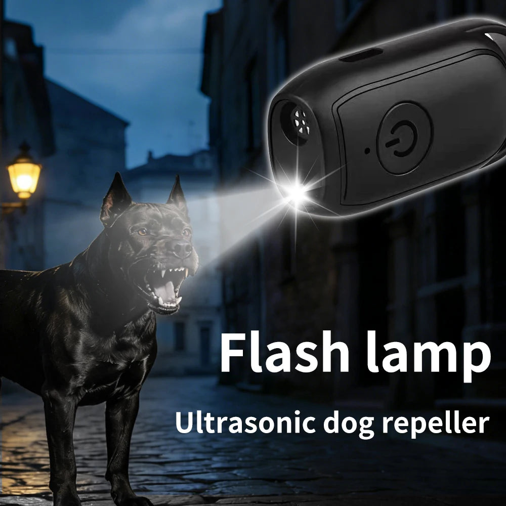 Repelente Ultrassônico Portátil para Cães 180mAh Recarregável 23 40KHZ Ferramenta de Repelência de Longa Distância para Uso Externo com Lanterna