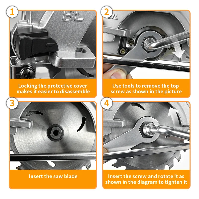 Serra Circular Elétrica Compacta Goddess de 5 Polegadas Sem Escovas, Ferramenta Elétrica para Cortar Madeira e Metal, Compatível com Bateria Dewalt 20V