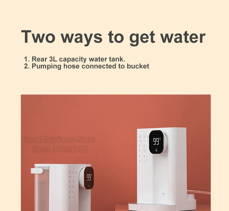 Jmeye dispensador de água de calor instantâneo portátil casa escritório chá fabricante dois métodos enchimento água aquecedor desktop purificador água