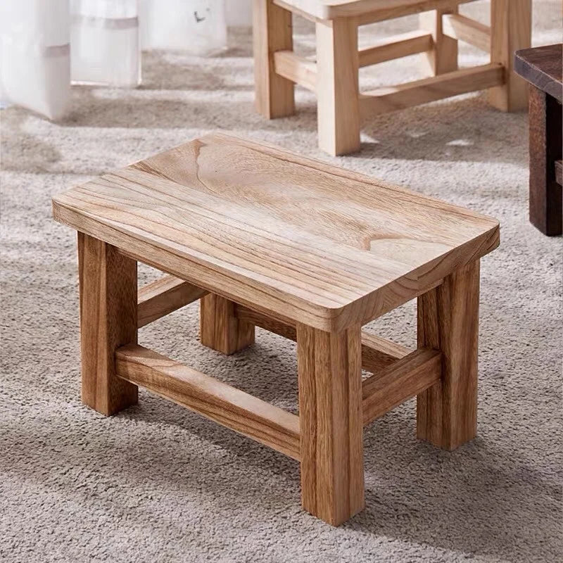 Moderno Minimalismo madeira maciça pequeno tamborete, Banco da sala de estar do agregado familiar adulto, Sapato infantil mudando fezes
