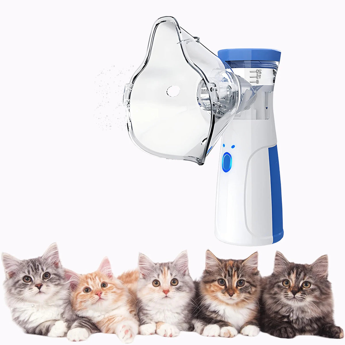 Nebulizador inalador de asma para animais de estimação, para alívio respiratório, fácil de usar, dispositivo veterinário para animais, promove a saúde das animais de estimação