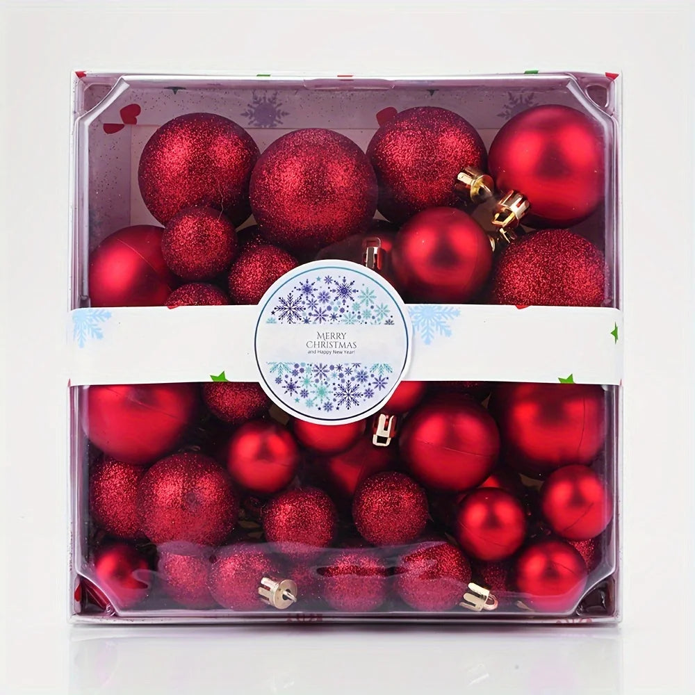 Caixa com 44 Bolas de Natal, Ornamentos Decorativos, Decoração para Cenários, Quartos, Casa, Decoração para Festas de Fim de Ano, Halloween e Natal