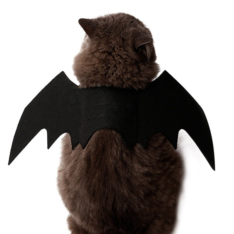 Halloween bonito roupas para animais de estimação preto morcego asas arnês traje cosplay gato cão festa de halloween para suprimentos para animais de estimação