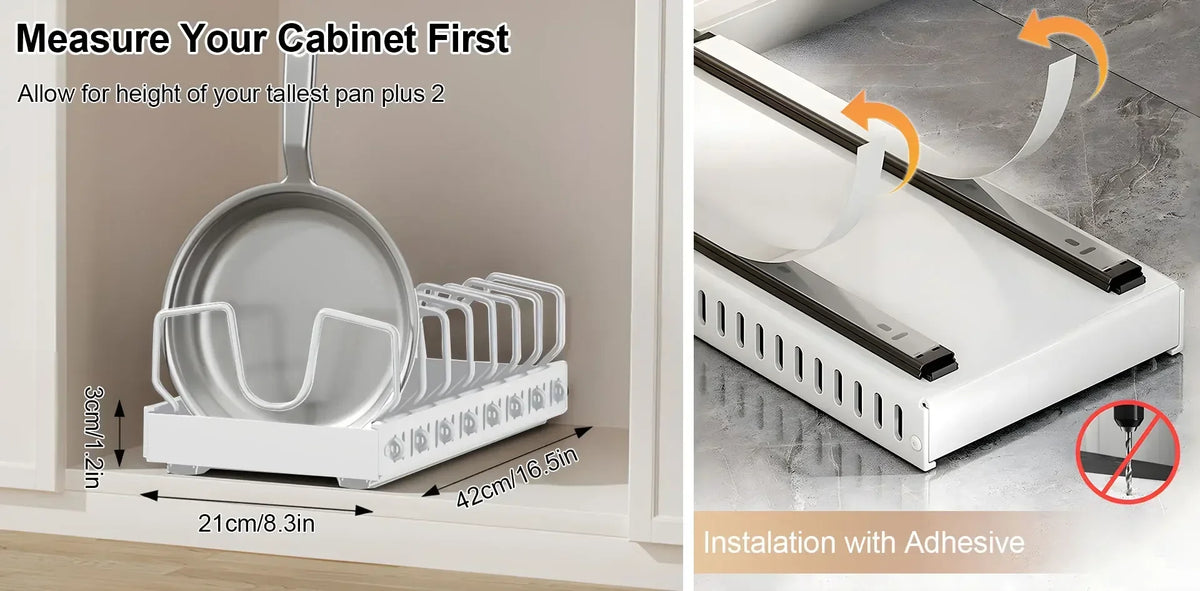 1pc cozinha multifuncional organizador retirar para panelas/panelas tampa deslizante titular rack de especiarias & prato secagem cremalheiras gaveta organizador