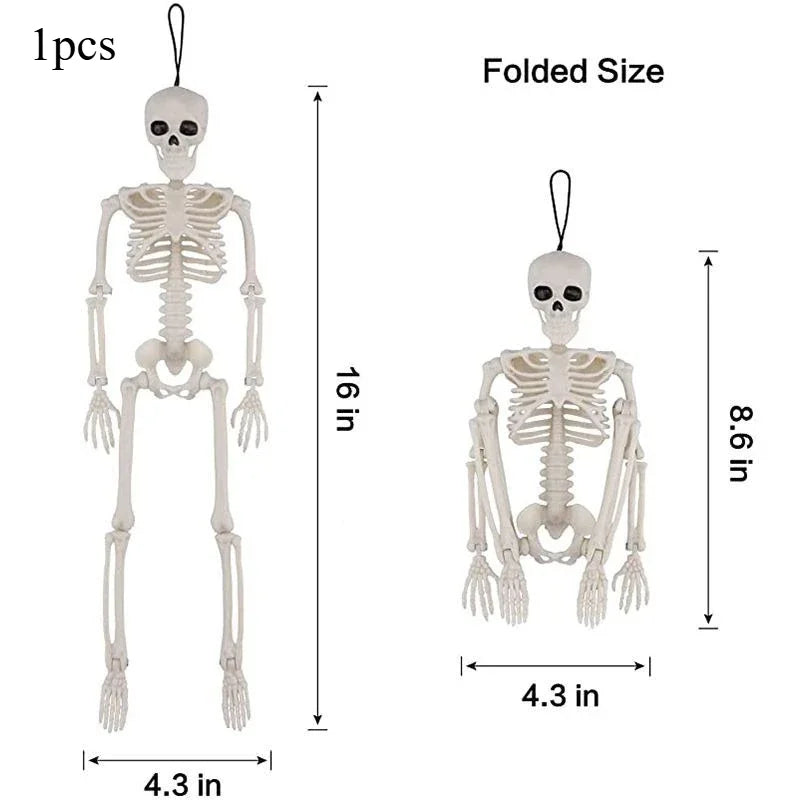 1PC Modelo de Esqueleto Humano Articulado Decoração de Halloween Fantasma Pendurável Casa Assombrada Ornamento de Casa Artigos de Decoração DIY para Festa Assustadora ﻿