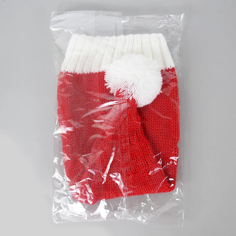 Gorro de Natal Tricotado 2026 com Pompom Fofo para Adultos, Touca Macia de Papai Noel, Presente de Ano Novo para Família, Decoração de Natal