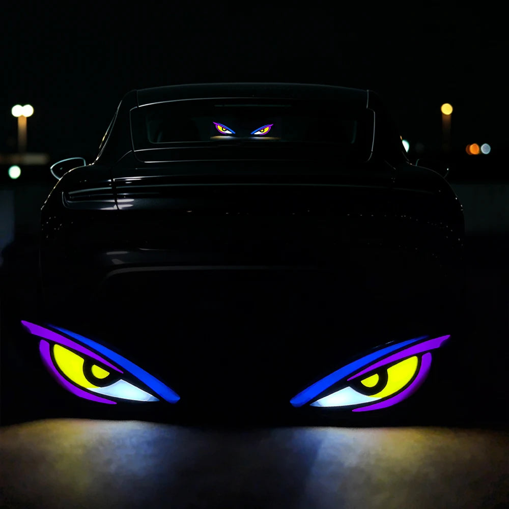 2026Solar LED Devil Eyes Windshield Warning Flashing Signal Indicator Car LED Ambient Lights with Suction Cup for Auto Window