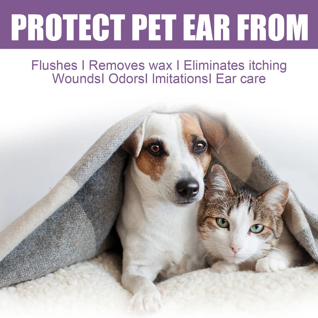 Limpador de ouvidos para cães e gatos, alivia o odor, remove cera dos ouvidos, gotas de limpeza suave, previne coceira