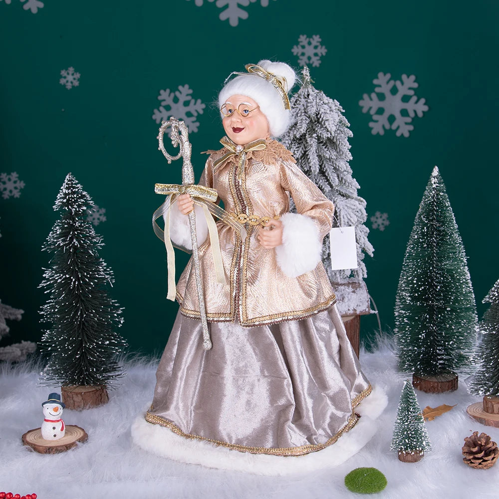 40cm natal anjo boneca estatueta brinquedo colher de árvore ornamentos em pé aniversário natal decorações navidad decoração para casa novedades