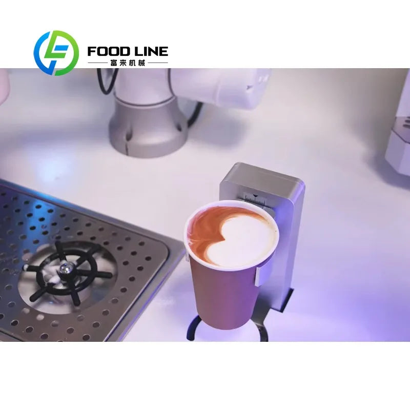 Máquina de Café Inteligente Personalizada com Garra Robótica para Latte Art Automático, para Uso Comercial em Cafeterias e Restaurantes